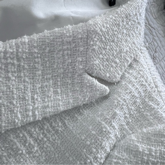 NWT Amanda + Chelsea Bouclé Tweed Jacket in White size XL - Picture 11 of 13